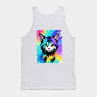 Cute Kitten Splash Painting Tank Top